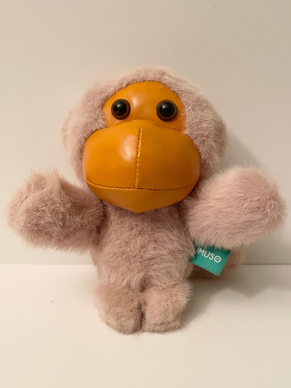 Mumuso Plush Monkey Key Chain Bag Charm Faux Fur Tan